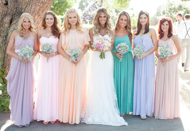 Gentle pastel bridesmaid dresses for 